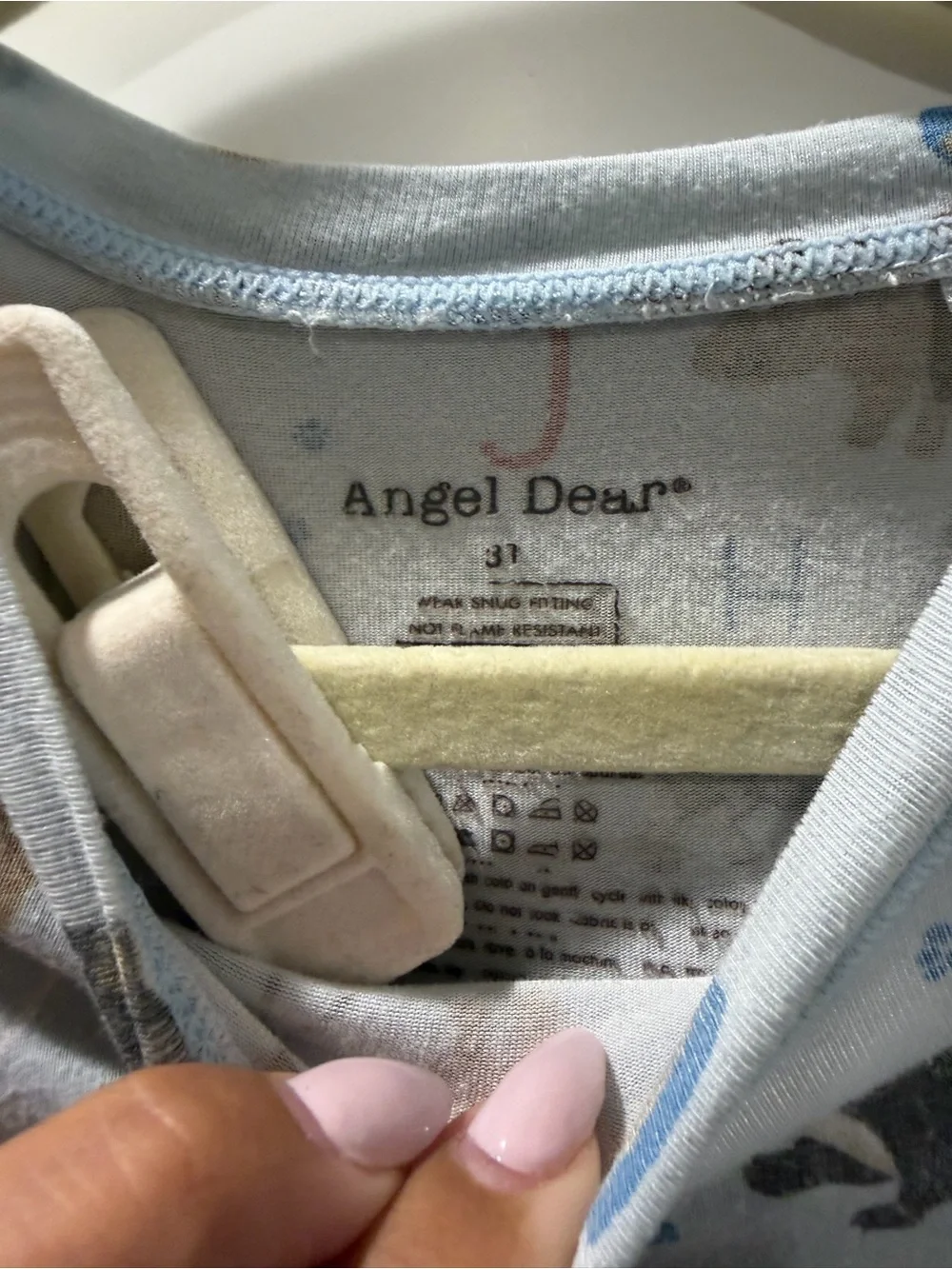 Angel Dear Light Blue Puppy Print Short Pajama Set
